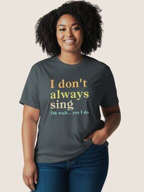 Music Singer Graphic Tee Womens XXL Dark Gray Funny Singing Shirt Music Lover